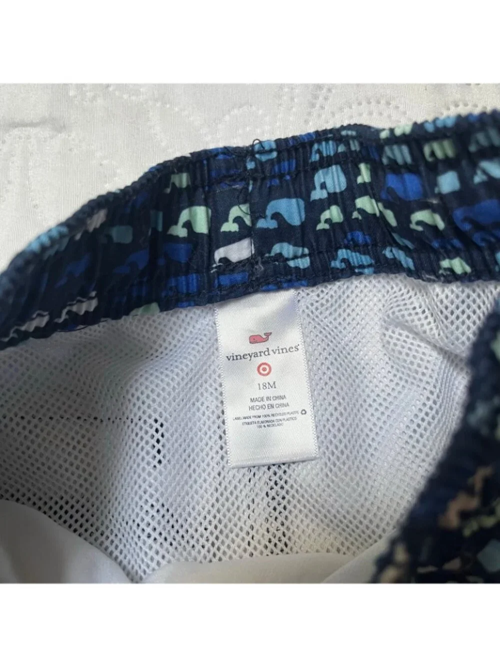 Vineyard Vines Whale Print Swim Trunks Size 18 months